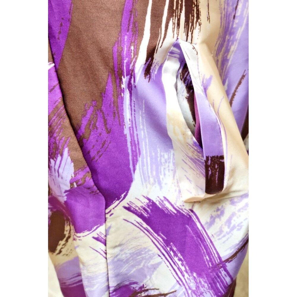 Y2K Max and Cleo Purple Cocktail Party Strapless Ruched Satin Pockets Dress Sz 6 - Picture 7 of 11